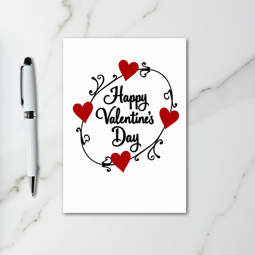 Red Valentines Day Elegant Script Card