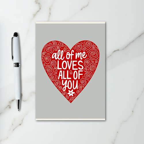 Red Valentines Day Handwritten Card
