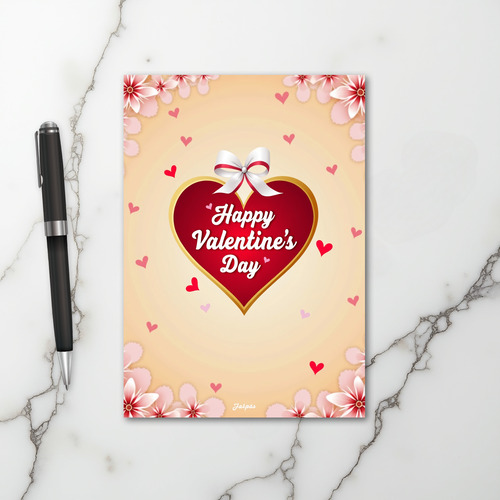 Red Valentines Day Heart Love Card