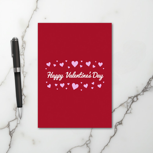 Red Valentines Day Hearts Card
