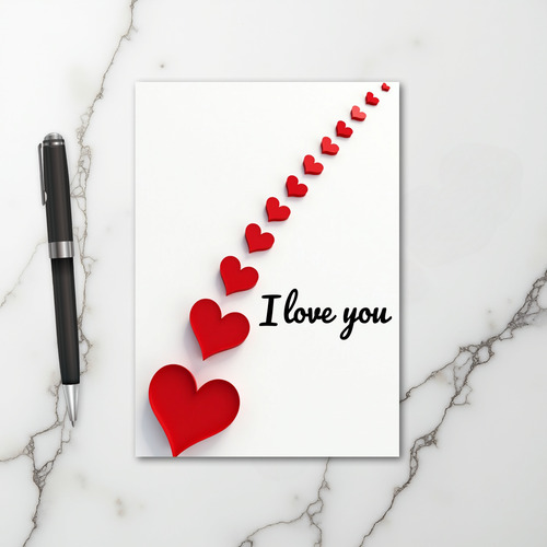 Red Valentines Day I Love You Card