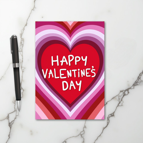 Red Valentines Day Layered Heart Card