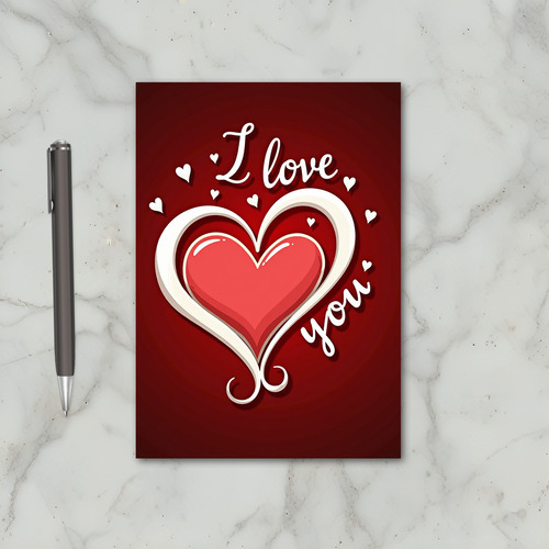 Red Valentines Day Love Hearts Card