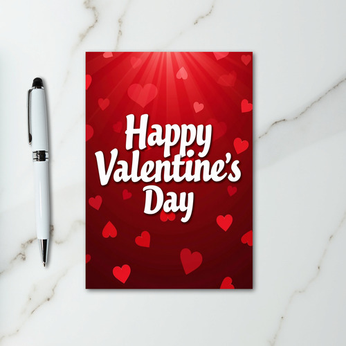 Red Valentines Day Romantic Hearts Card
