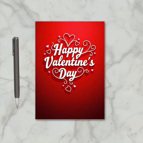Red Valentines Day Romantic Script Card