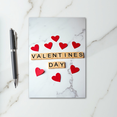 Red Valentines Day Scrabble Card