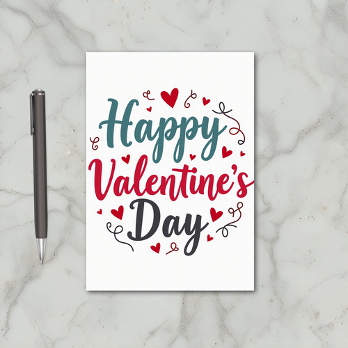 Red Valentines Day Script Card