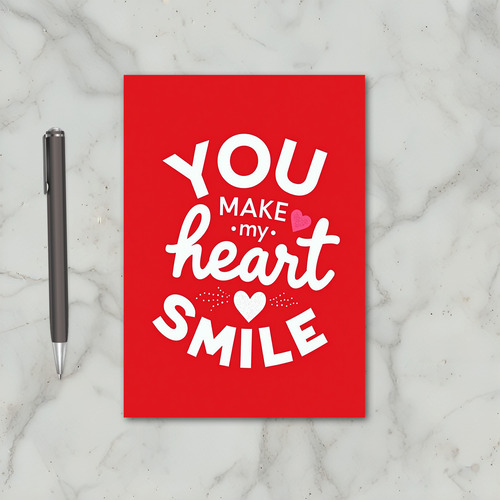 Red Valentines Heart Smile Card