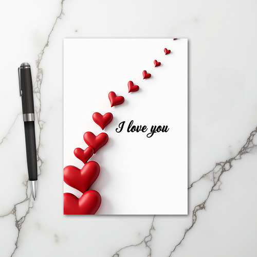 Red Valentines I Love You Card