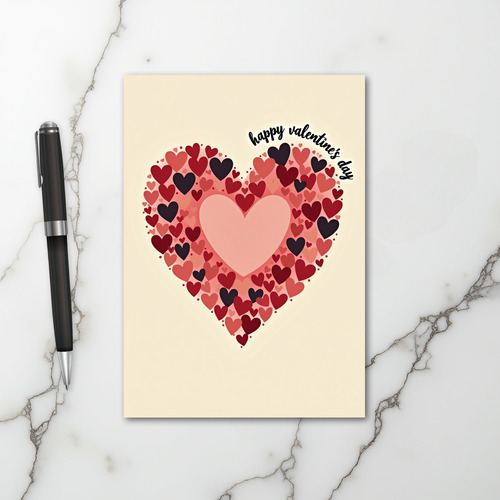 Red Valentines Love Hearts Card