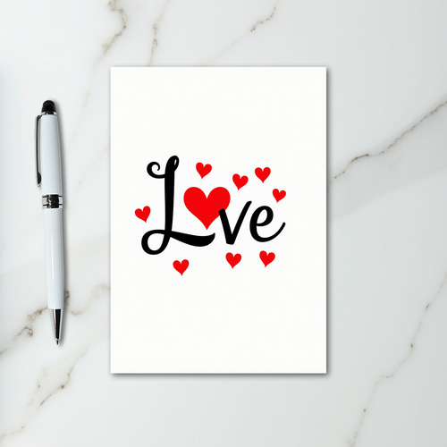 Red Valentines Script Love Heart Card