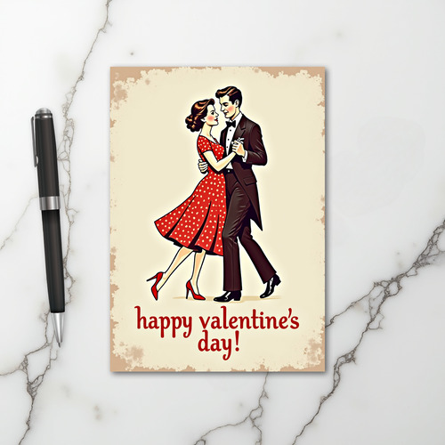 Red Vintage Valentines Dance Card