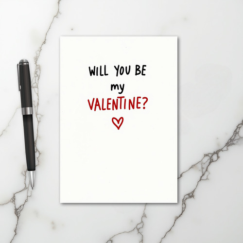 Red Will You Be My Valentine Card
