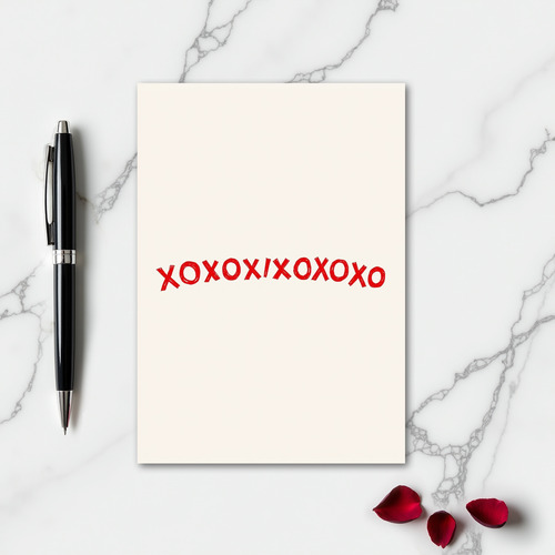 Red Xoxo Pattern Love Card