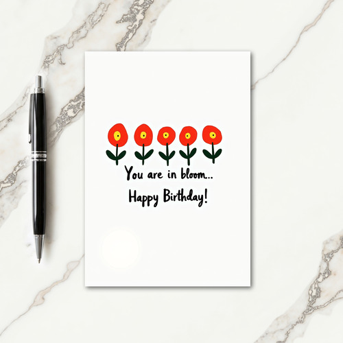 Red Yellow Blossom Card
