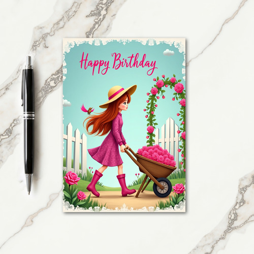 Redhead Birthday Wishes Card