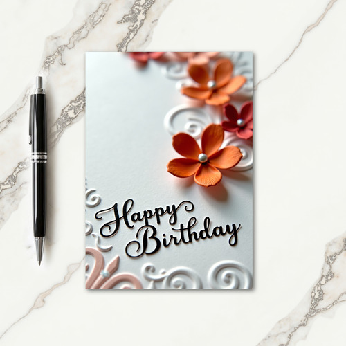 Refined Birthday Floral Card