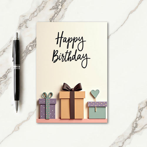 Refined Birthday Gift Box Card