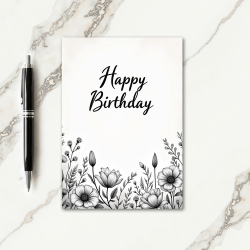 Refined Botanical Birthday Card