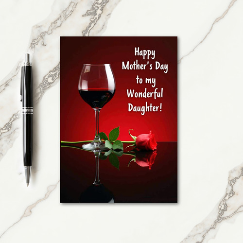 Reflective Red Bloom Day Card
