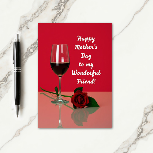 Reflective Red Rose Mothers Day Card