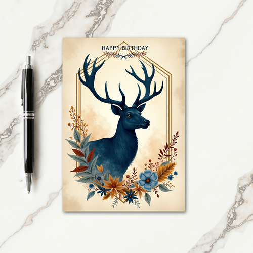 Regal Antler Birthday Card