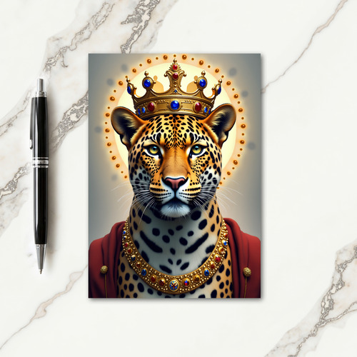 Regal Birthday Crowned Feline Card