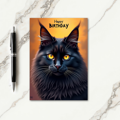 Regal Birthday Feline Card