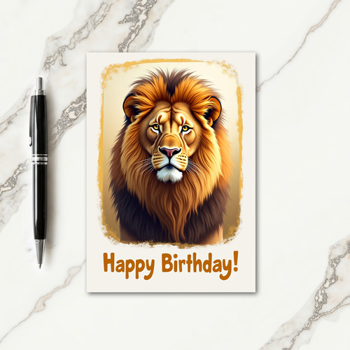 Regal Birthday Lion Card