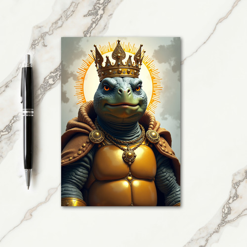 Regal Crowned Turtle Birthday Card