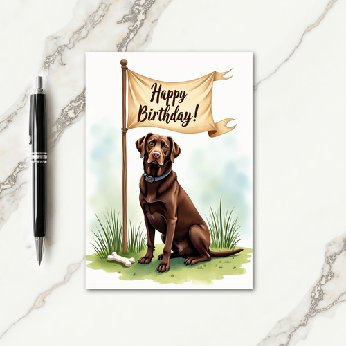 Regal Dog Birthday Art Card