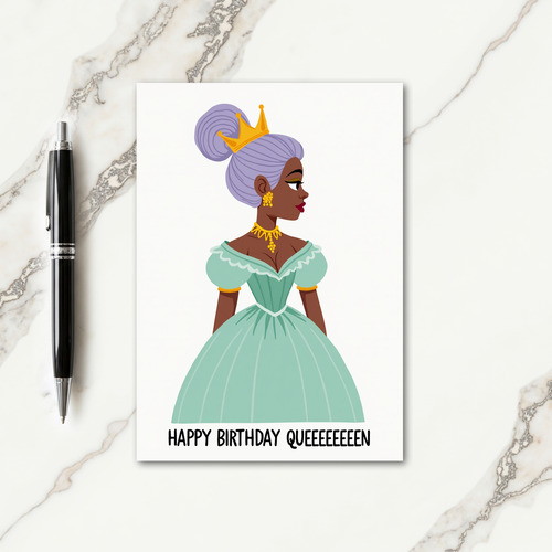 Regal Lavender Hair Birthday Card