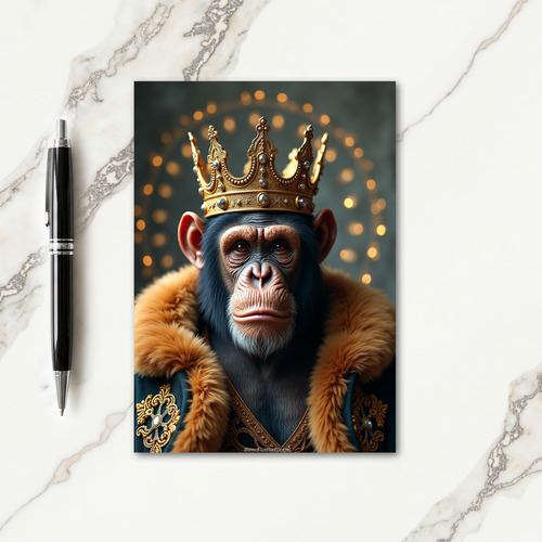 Regal Monkey Birthday Card