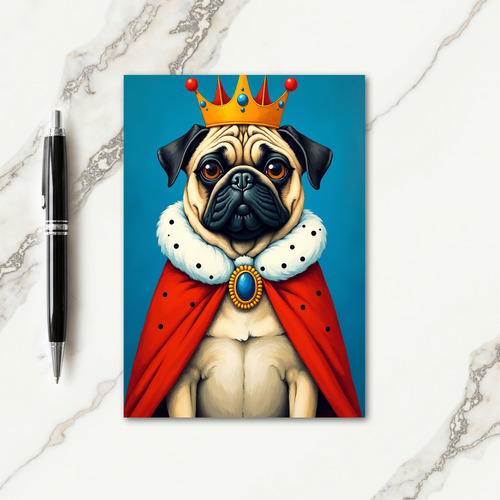 Regal Pug Fathers Day Card