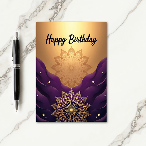 Regal Purple Birthday Card