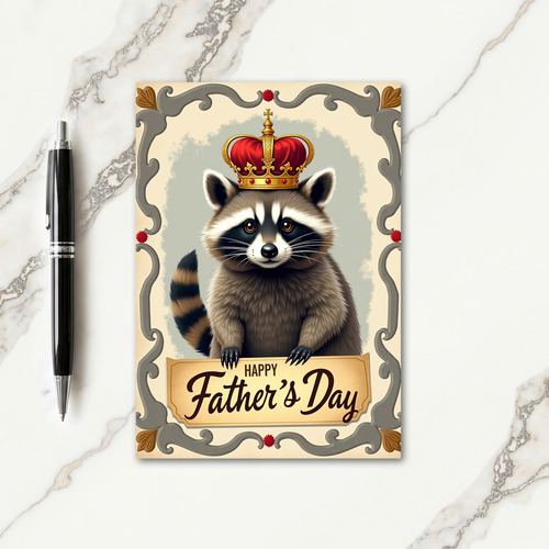 Regal Raccoon Fathers Day Card