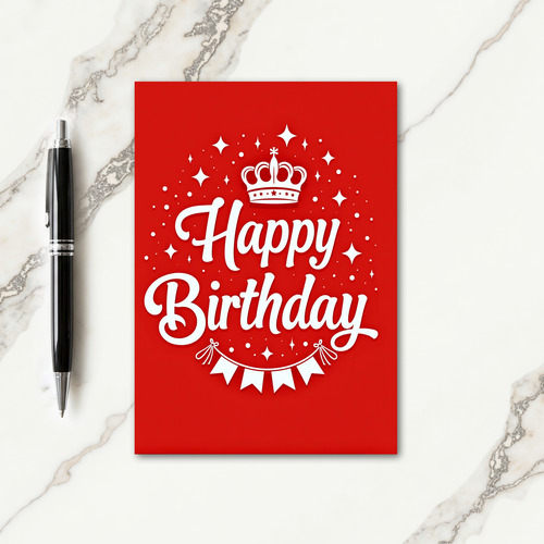 Regal Red Birthday Card