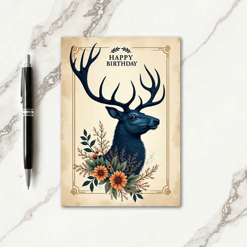 Regal Stag Birthday Card