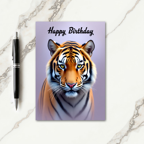 Regal Tiger Birthday Card