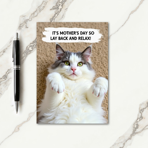 Relax Mothers Day Cat Nap Card
