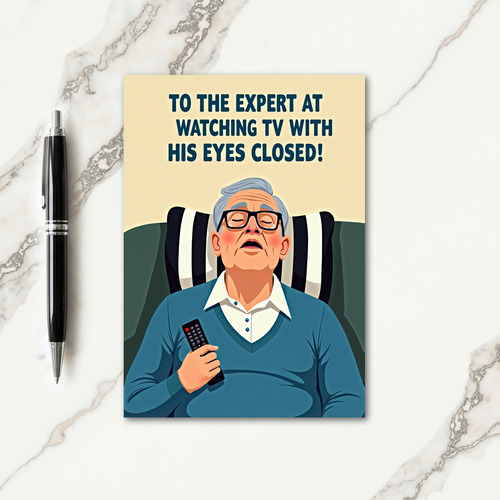 Relaxed Dad Portrait Fathers Day Card