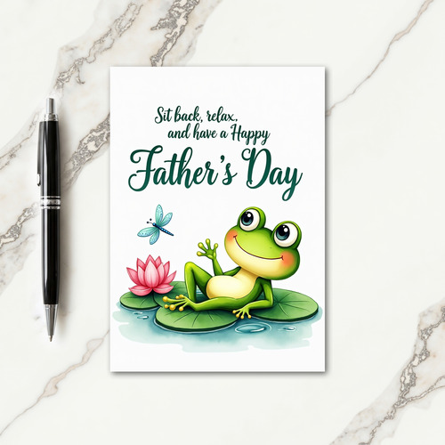 Relaxing Fathers Day Frog Card