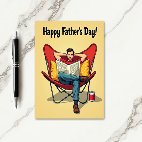 Relaxing Fathers Day Graphic Card