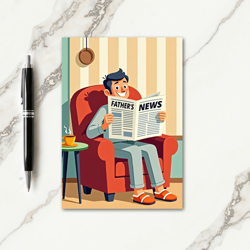 Relaxing Fathers Day News Card