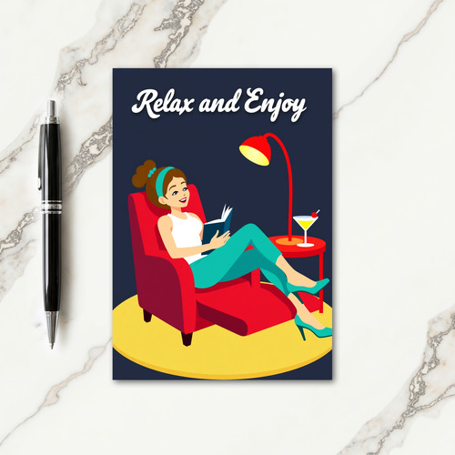 Relaxing Mom Illustration Card