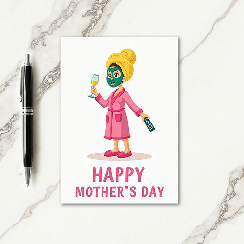 Relaxing Mothers Day Illustration Card