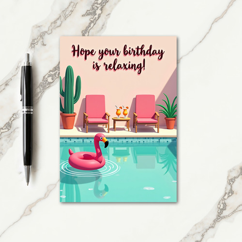 Relaxing Poolside Birthday Card