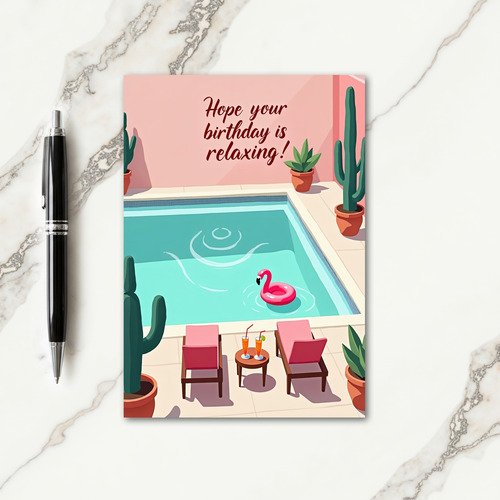 Relaxing Poolside Card