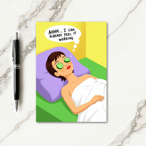 Relaxing Woman Mothers Day Card
