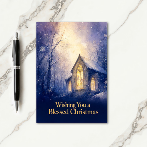 Religious Christmas Card Wishes Card